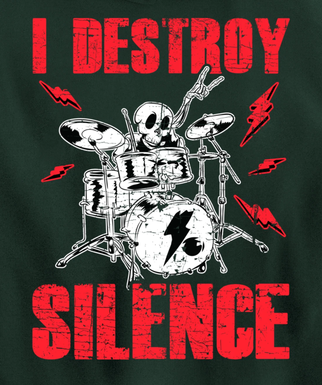 Funny I Destroy Silence Drummer Awesome Drumming Musician Pullover Hoodie