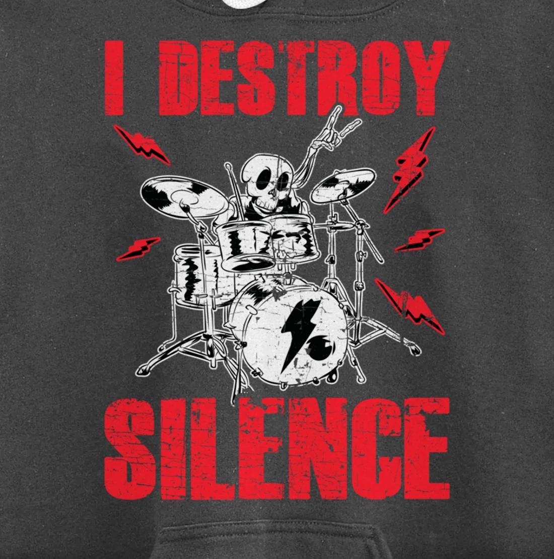Funny I Destroy Silence Drummer Awesome Drumming Musician Pullover Hoodie