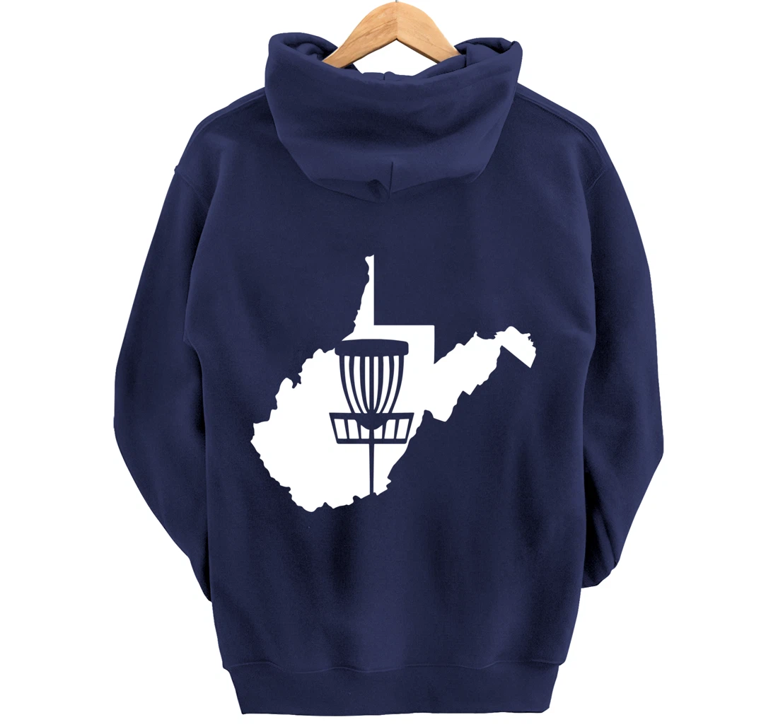 West Virginia Disc Golf State with Basket Graphic Pullover Hoodie