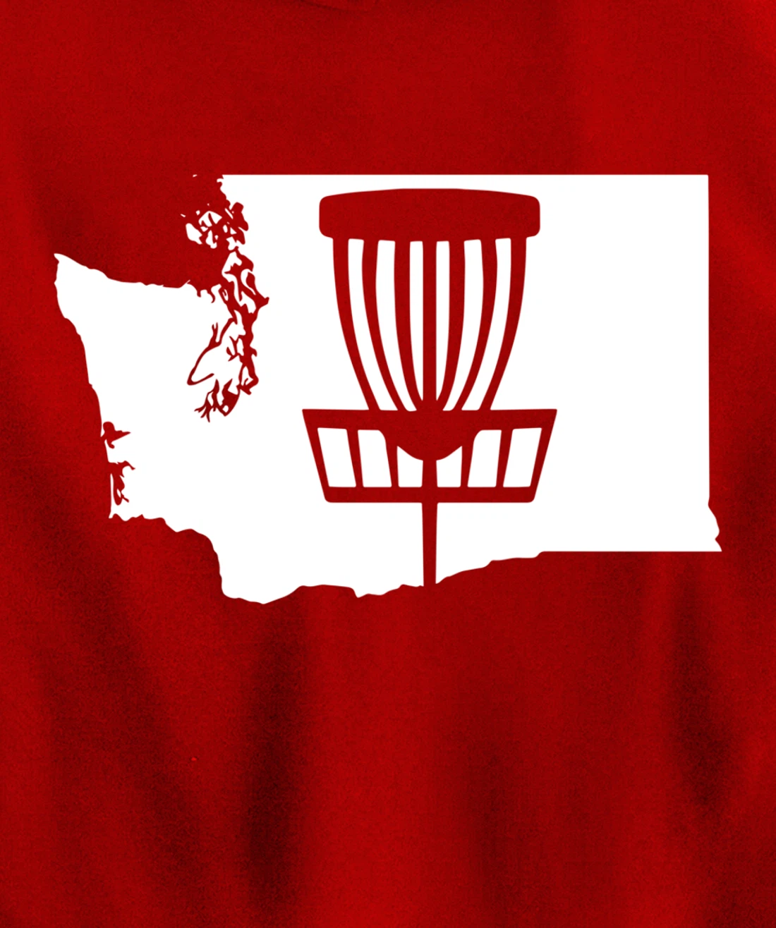 Washington Disc Golf State with Basket Graphic Pullover Hoodie