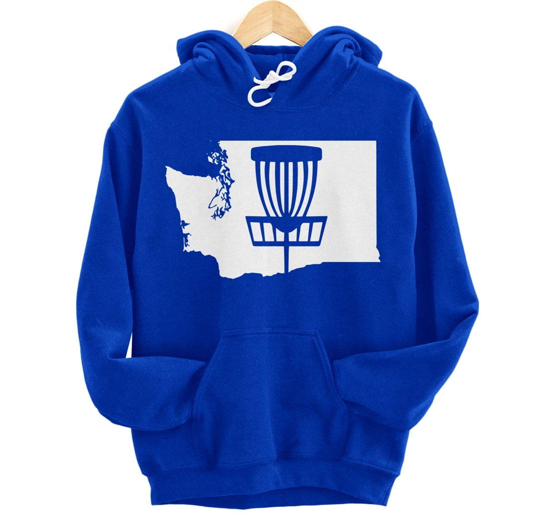 Washington Disc Golf State with Basket Graphic Pullover Hoodie