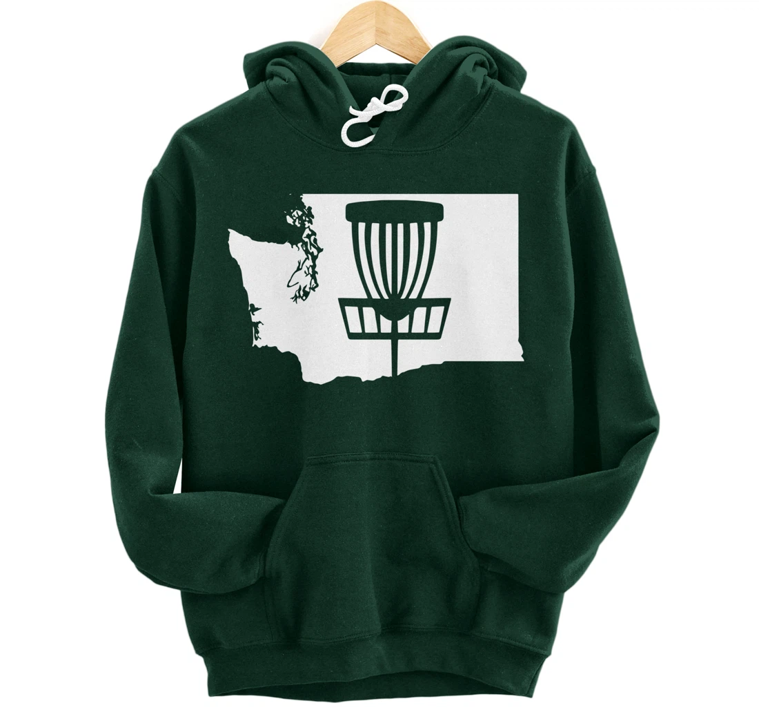 Washington Disc Golf State with Basket Graphic Pullover Hoodie