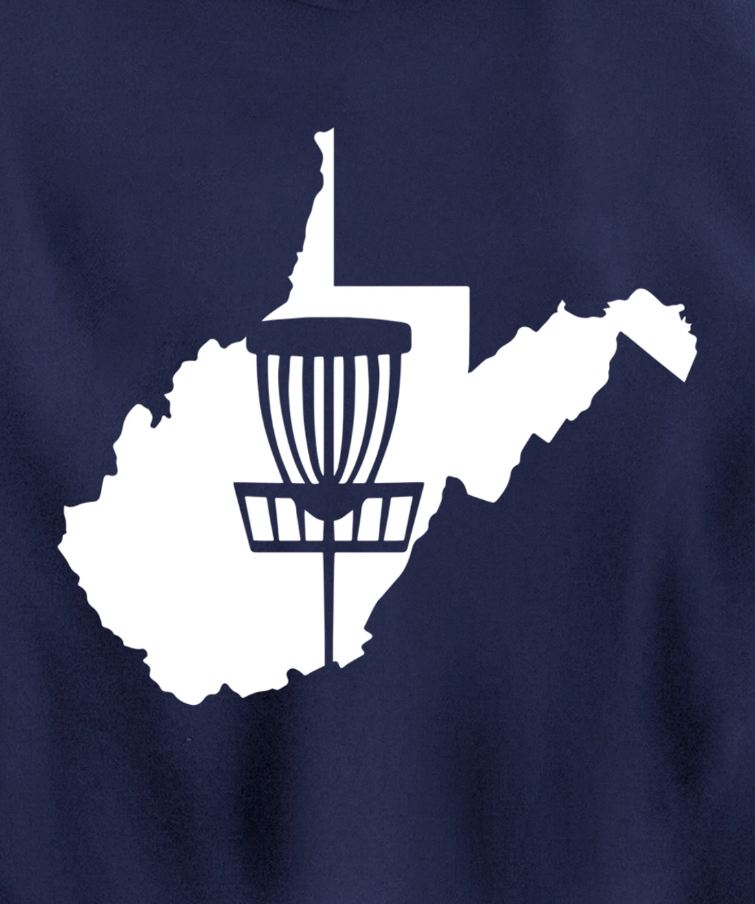West Virginia Disc Golf State with Basket Graphic Pullover Hoodie