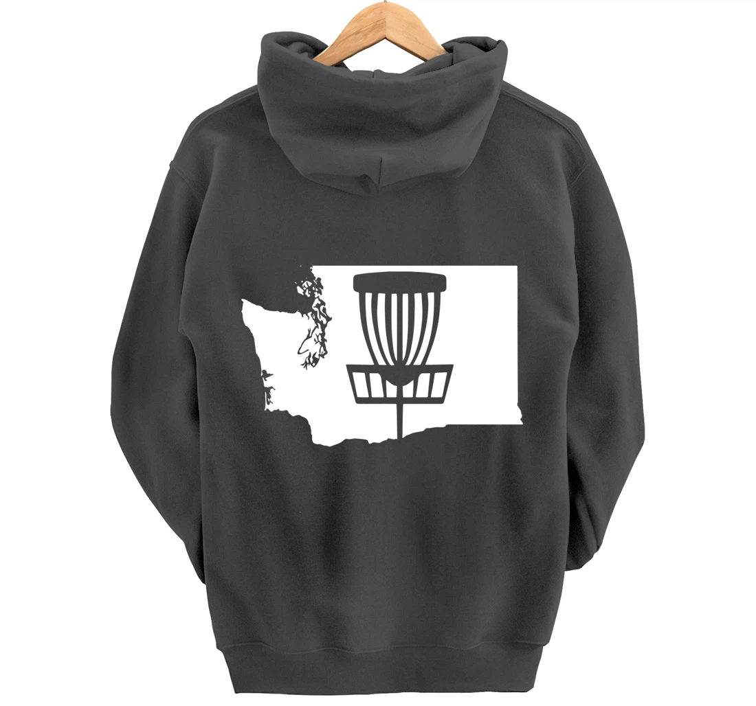 Washington Disc Golf State with Basket Graphic Pullover Hoodie