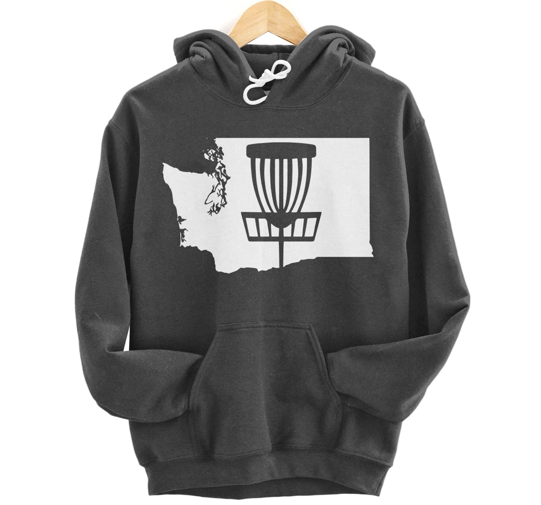 Washington Disc Golf State with Basket Graphic Pullover Hoodie