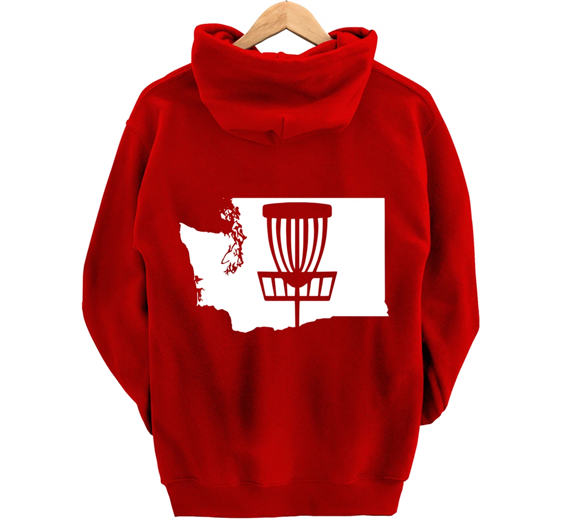 Washington Disc Golf State with Basket Graphic Pullover Hoodie