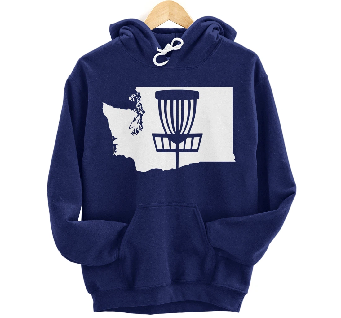 Washington Disc Golf State with Basket Graphic Pullover Hoodie