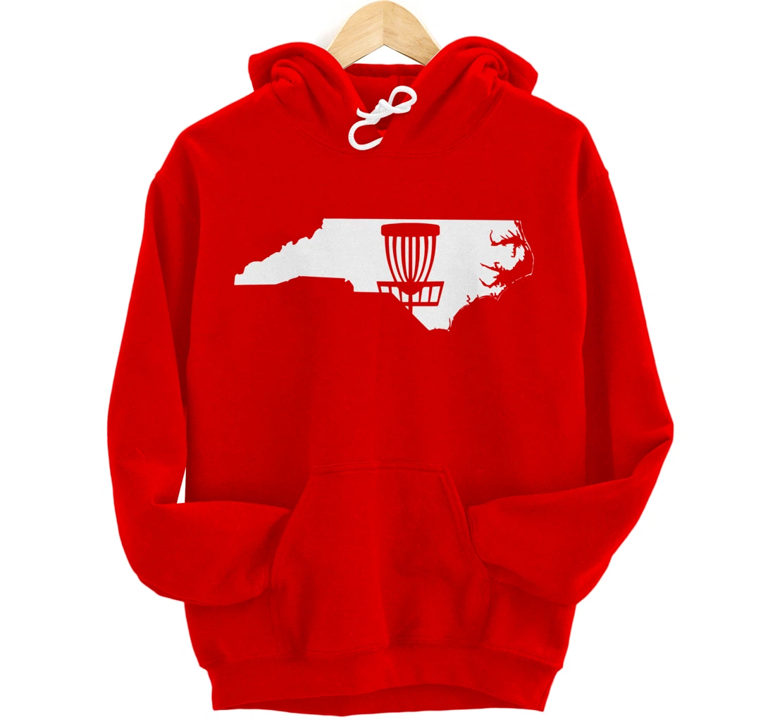 North Carolina Disc Golf State with Basket Graphic Pullover Hoodie