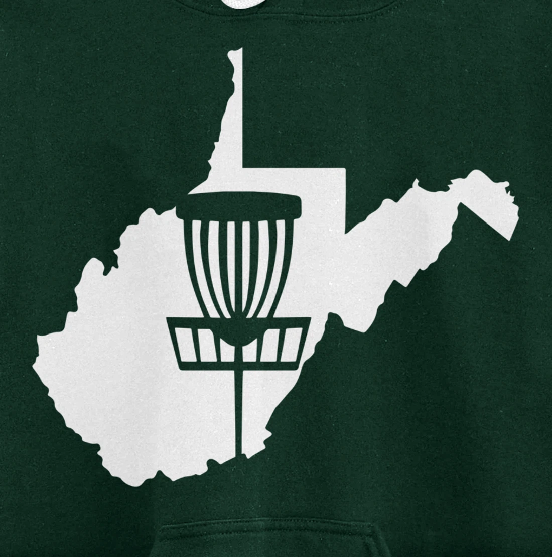 West Virginia Disc Golf State with Basket Graphic Pullover Hoodie