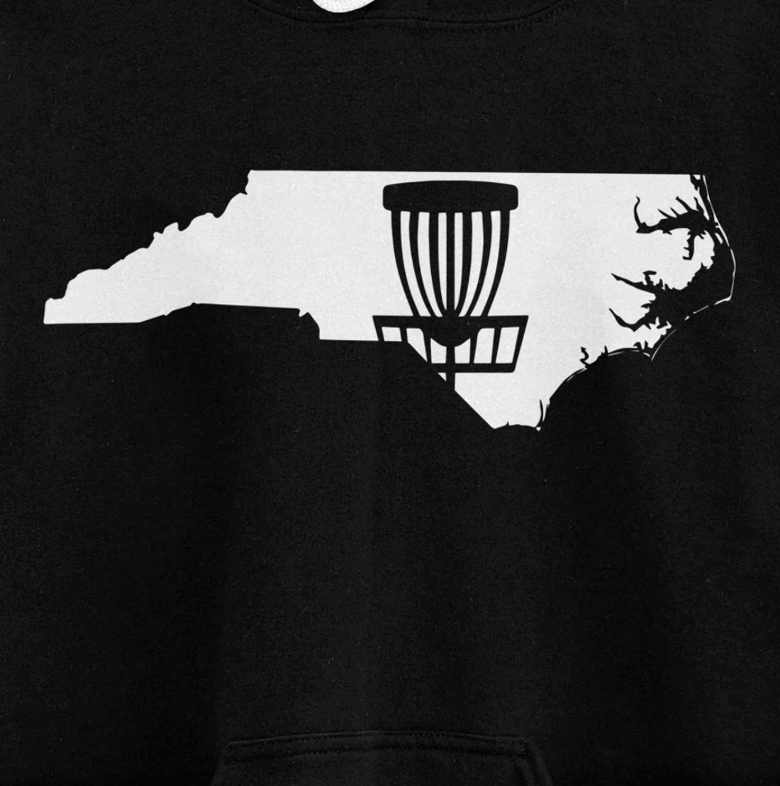 North Carolina Disc Golf State with Basket Graphic Pullover Hoodie