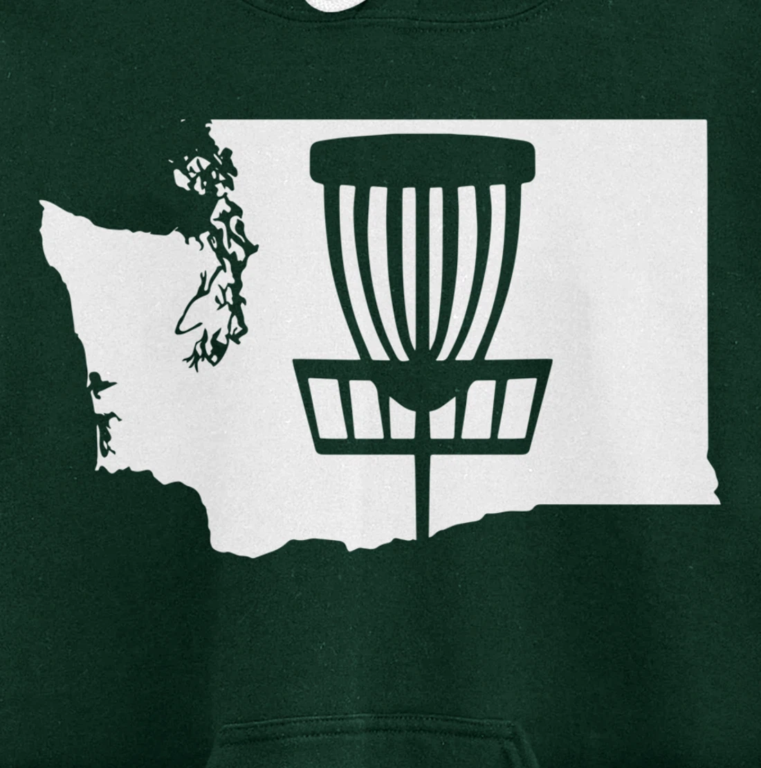 Washington Disc Golf State with Basket Graphic Pullover Hoodie