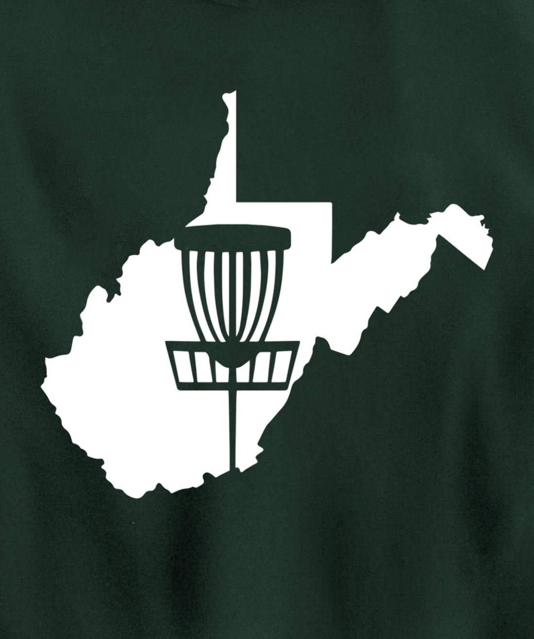 West Virginia Disc Golf State with Basket Graphic Pullover Hoodie