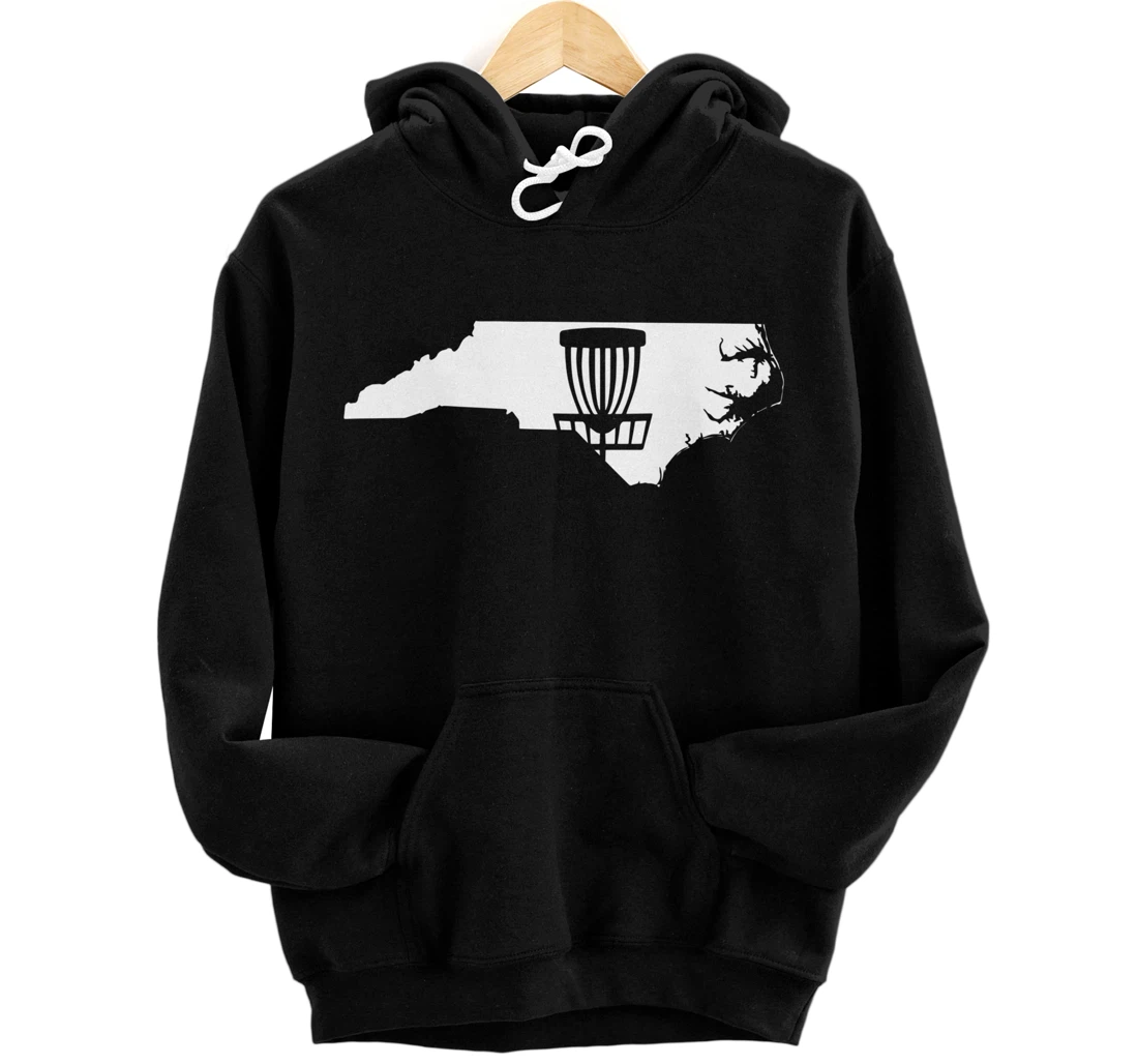 North Carolina Disc Golf State with Basket Graphic Pullover Hoodie