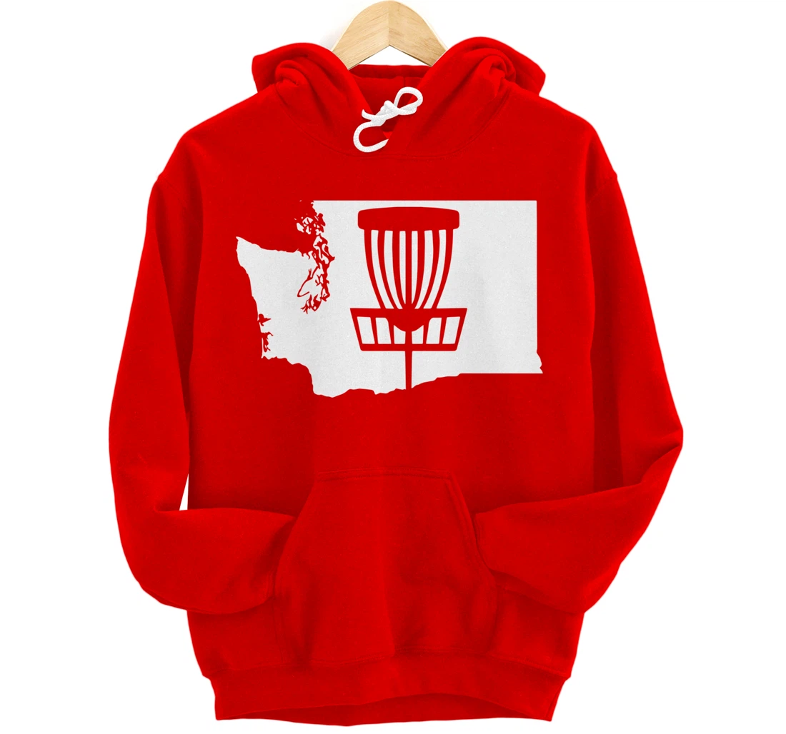 Washington Disc Golf State with Basket Graphic Pullover Hoodie