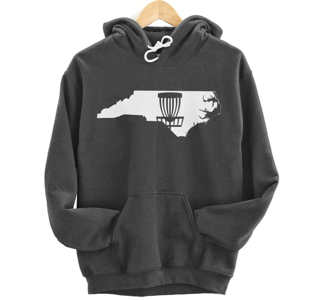 North Carolina Disc Golf State with Basket Graphic Pullover Hoodie