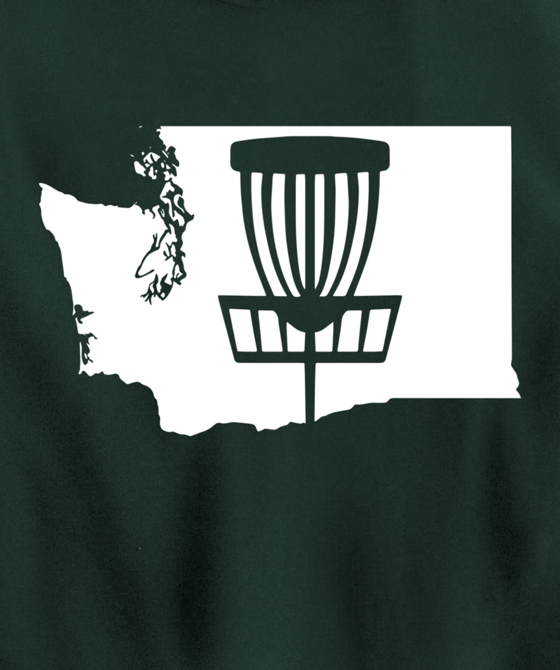 Washington Disc Golf State with Basket Graphic Pullover Hoodie