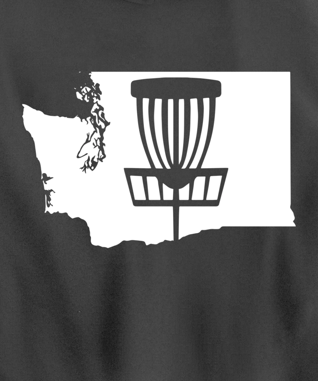 Washington Disc Golf State with Basket Graphic Pullover Hoodie