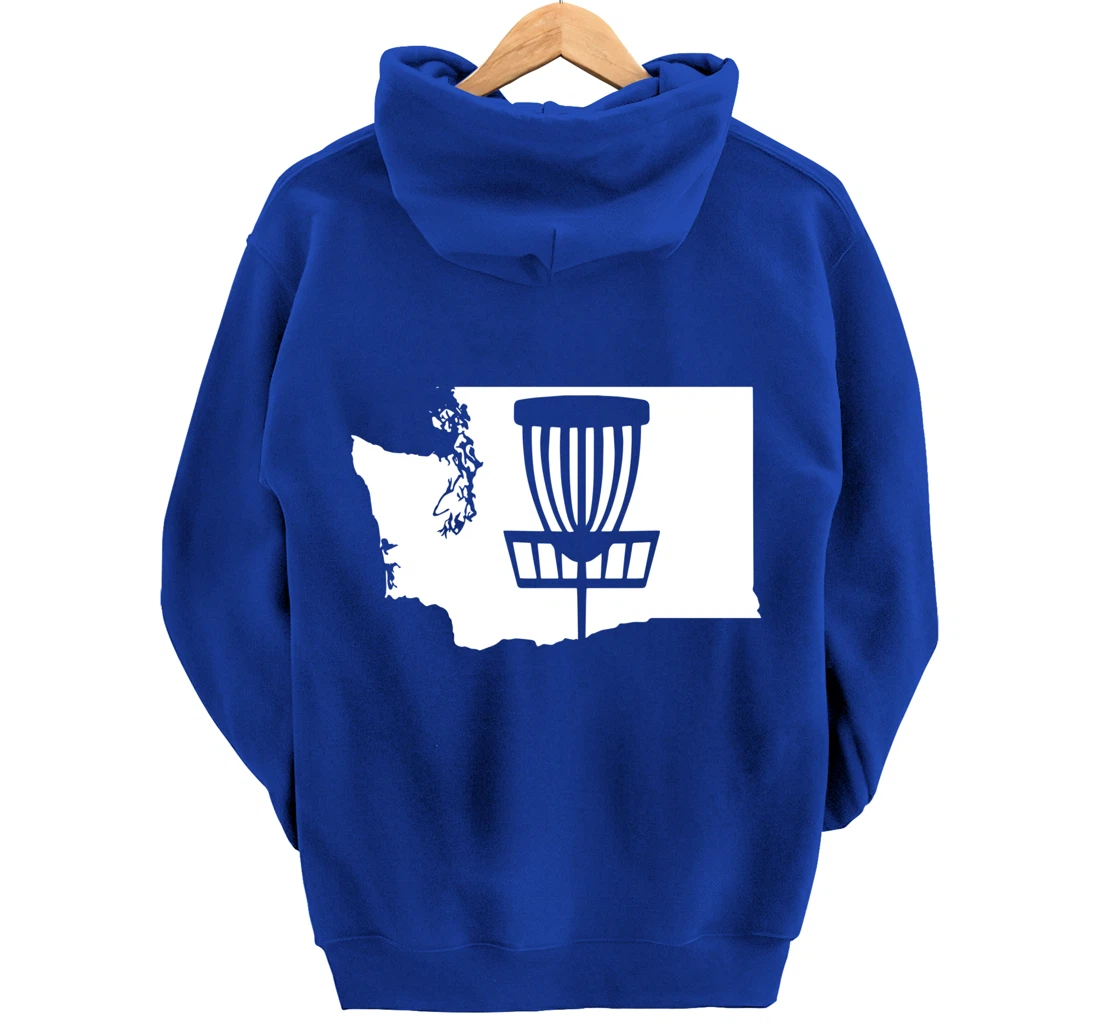Washington Disc Golf State with Basket Graphic Pullover Hoodie