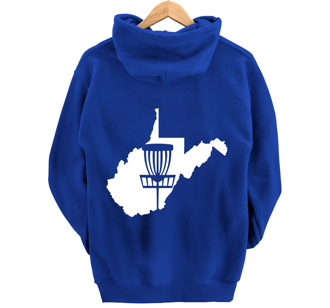 West Virginia Disc Golf State with Basket Graphic Pullover Hoodie
