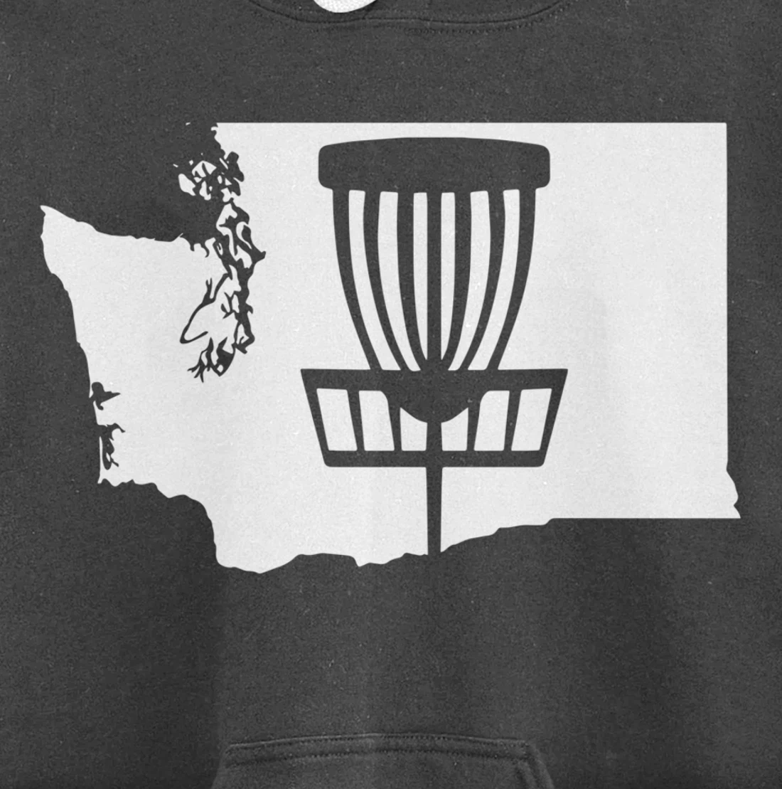 Washington Disc Golf State with Basket Graphic Pullover Hoodie