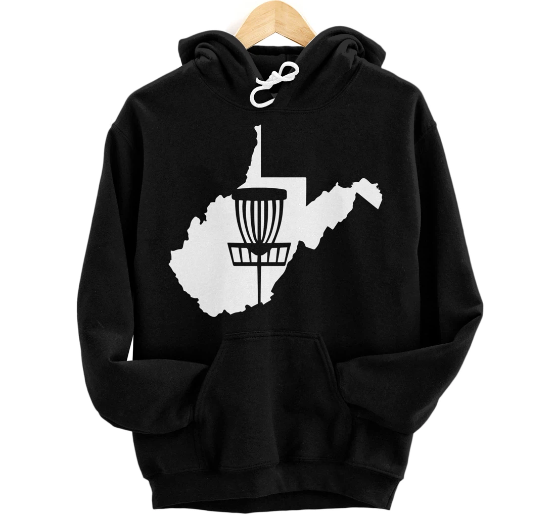 West Virginia Disc Golf State with Basket Graphic Pullover Hoodie