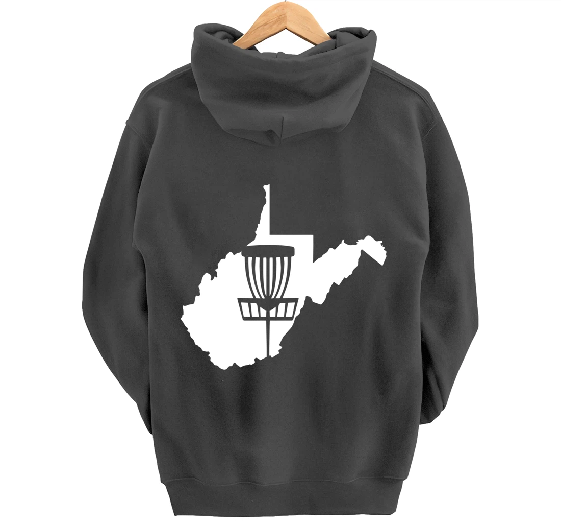 West Virginia Disc Golf State with Basket Graphic Pullover Hoodie