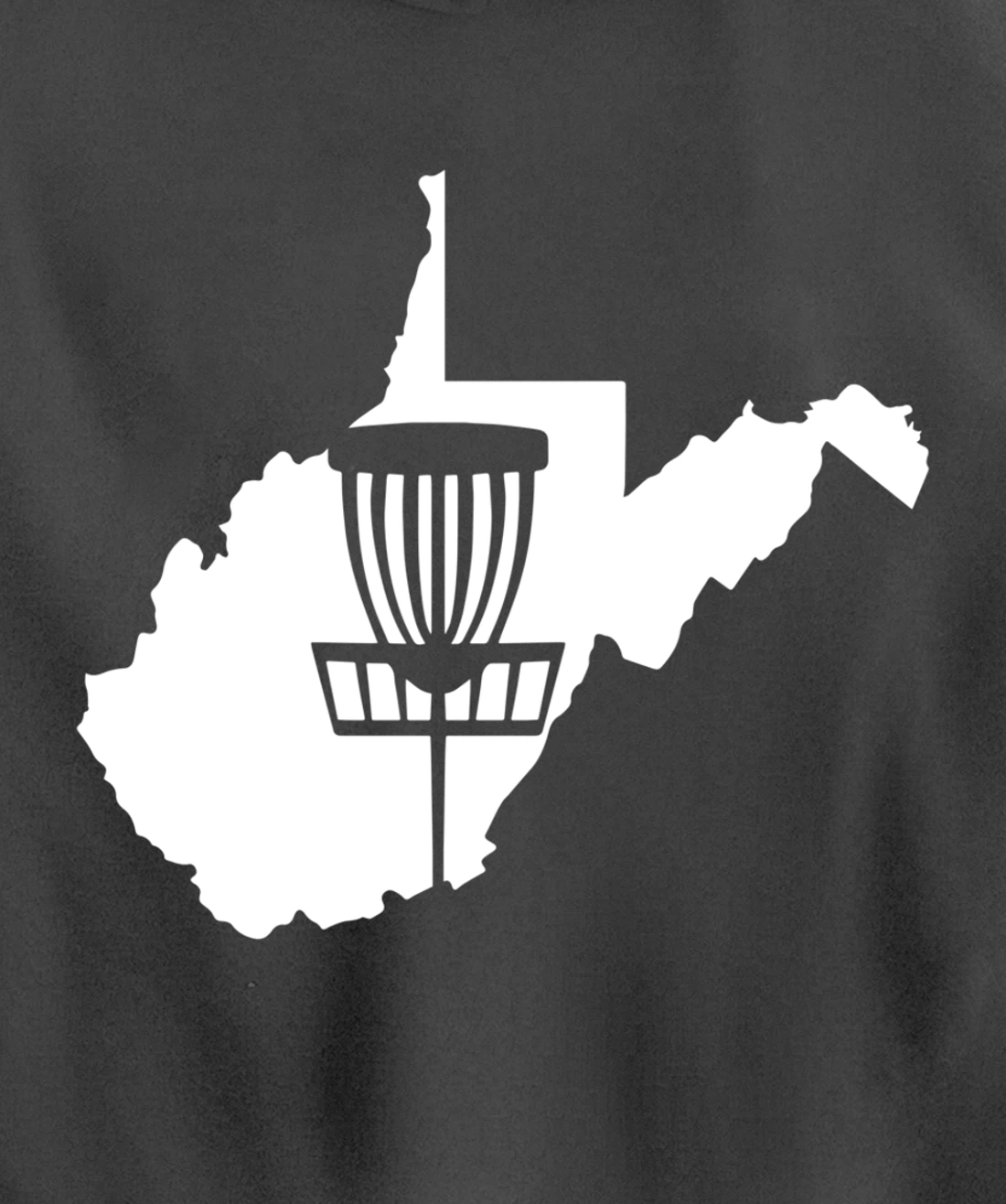 West Virginia Disc Golf State with Basket Graphic Pullover Hoodie