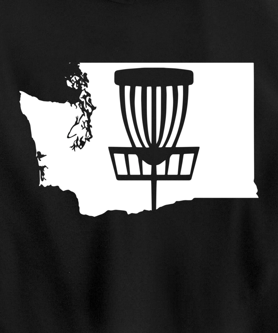 Washington Disc Golf State with Basket Graphic Pullover Hoodie