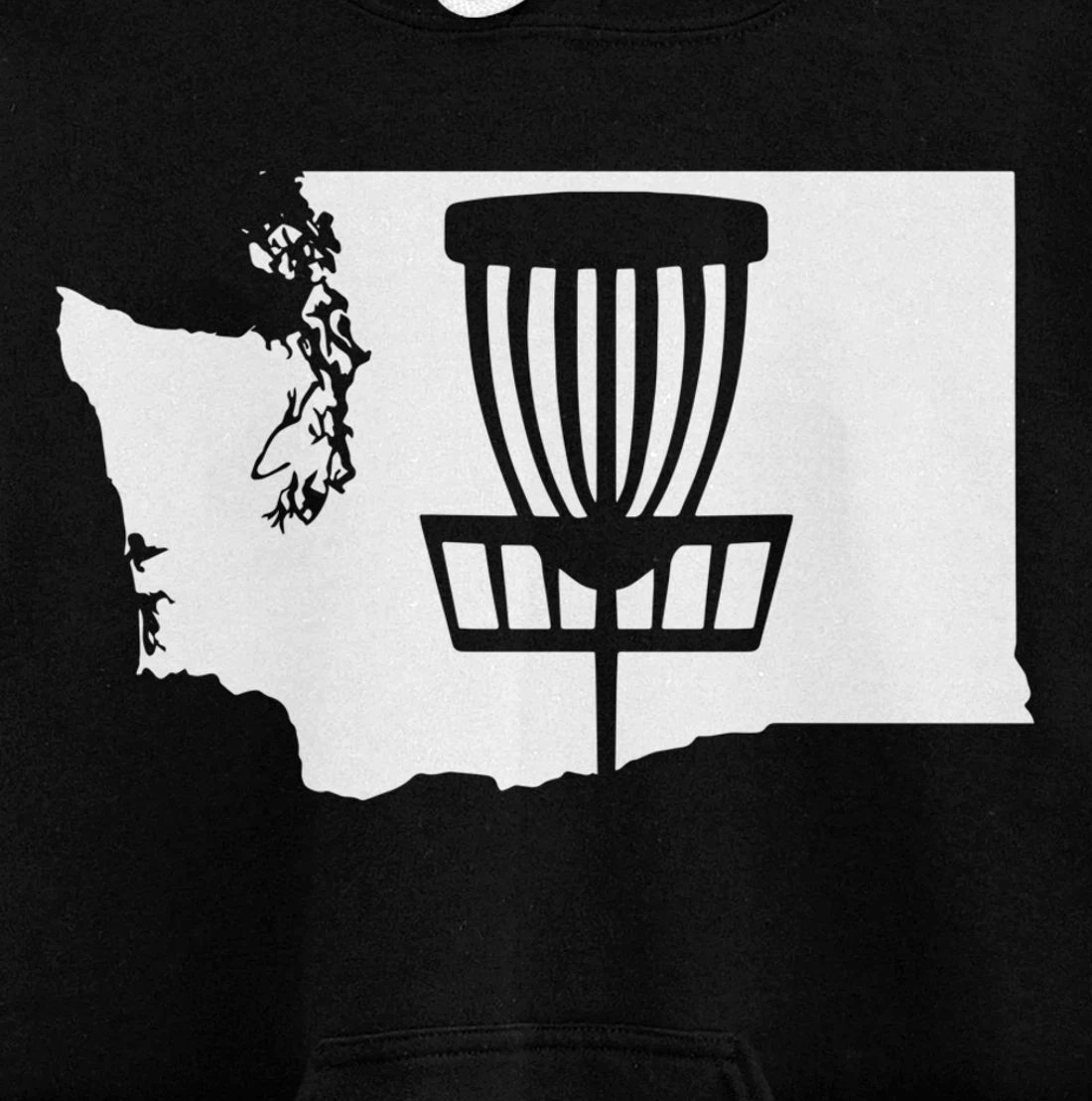 Washington Disc Golf State with Basket Graphic Pullover Hoodie