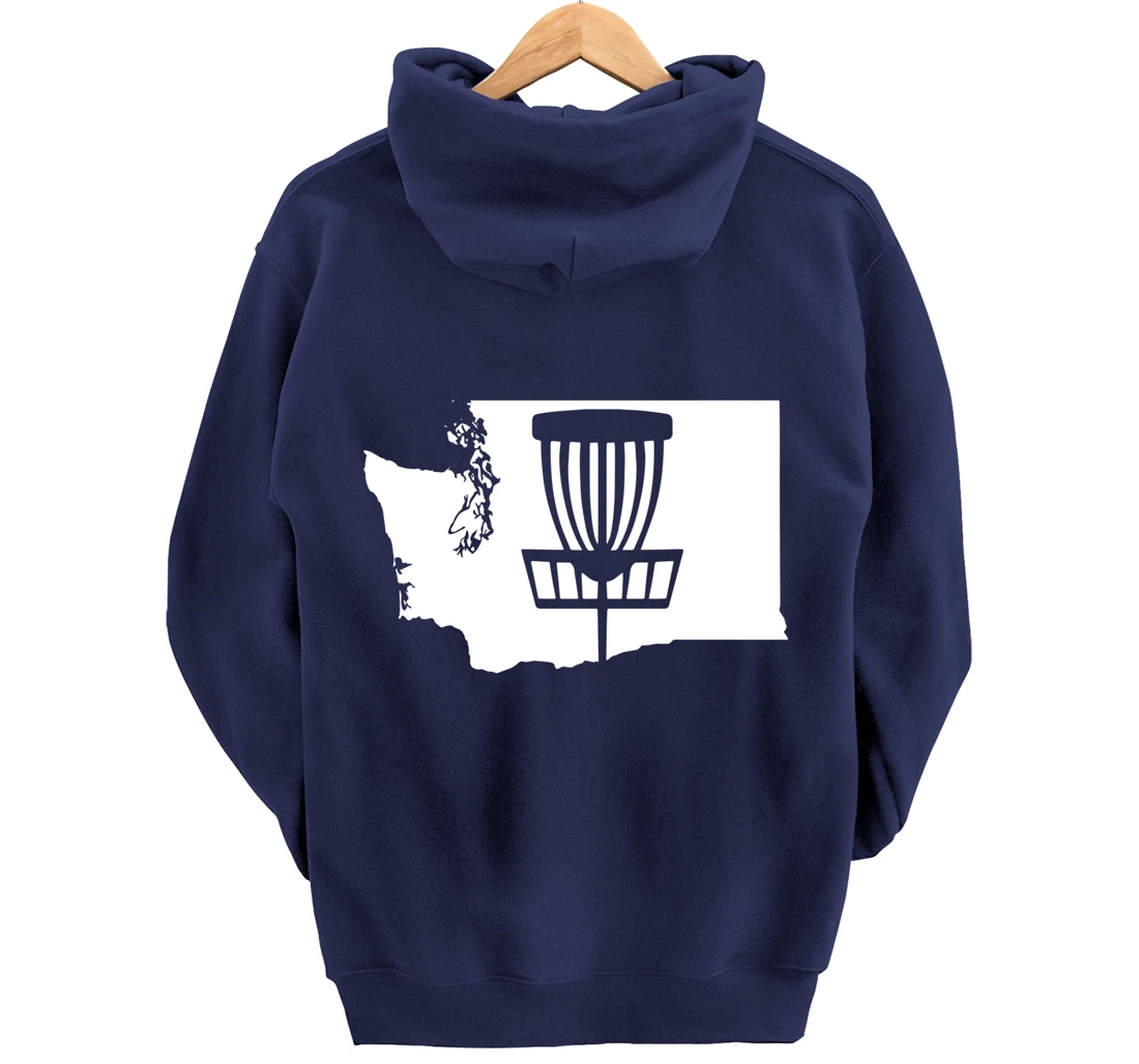 Washington Disc Golf State with Basket Graphic Pullover Hoodie
