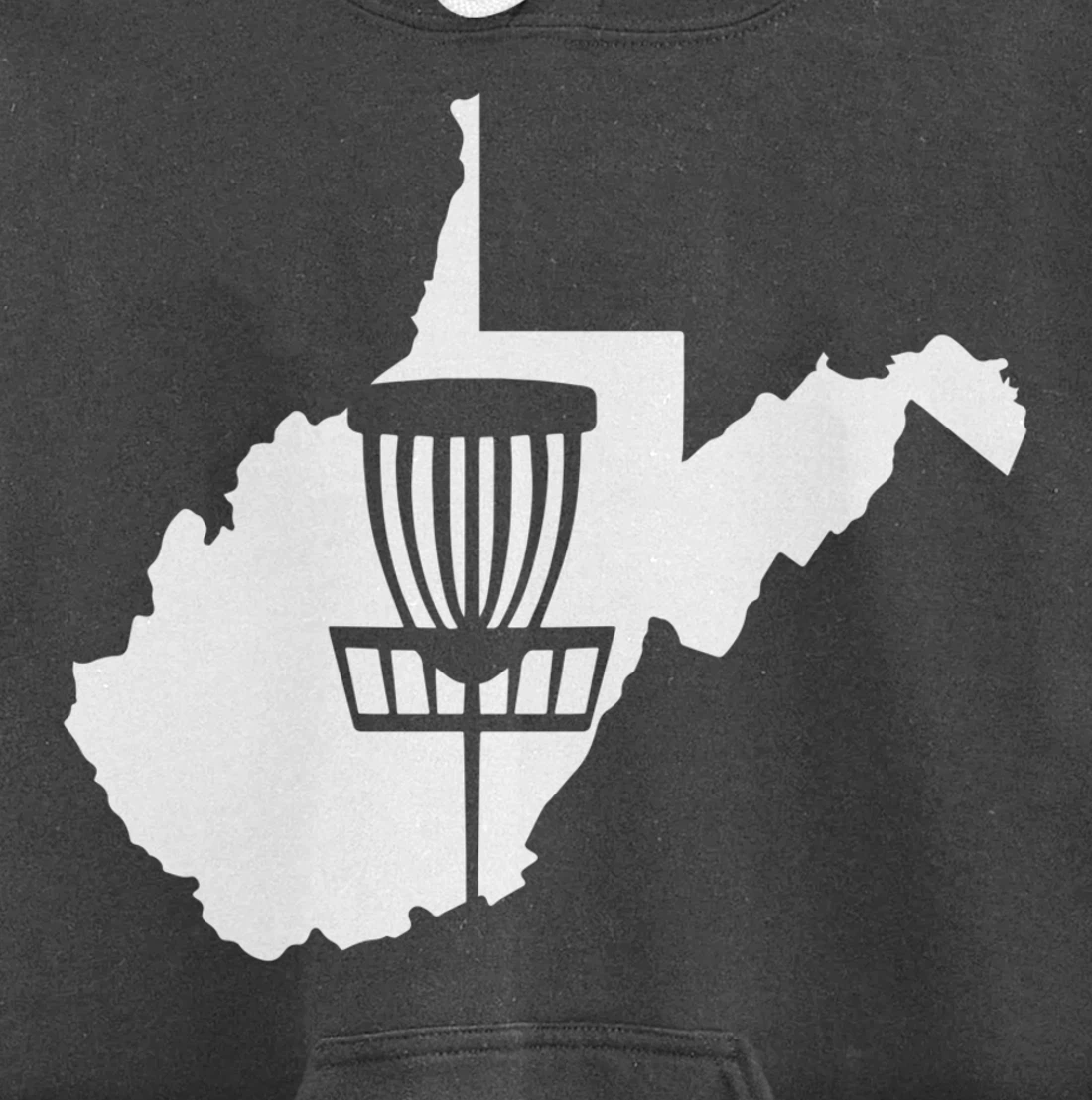 West Virginia Disc Golf State with Basket Graphic Pullover Hoodie