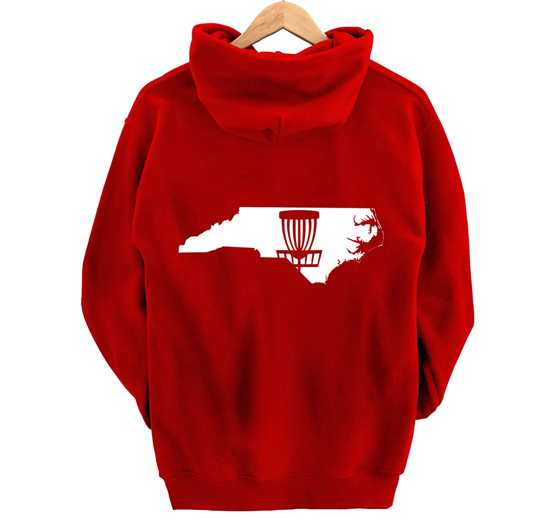 North Carolina Disc Golf State with Basket Graphic Pullover Hoodie