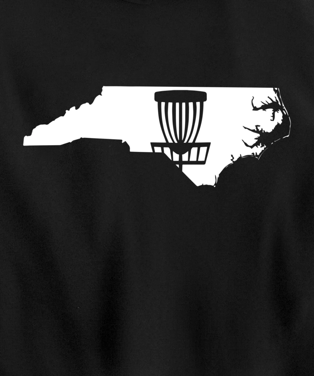 North Carolina Disc Golf State with Basket Graphic Pullover Hoodie