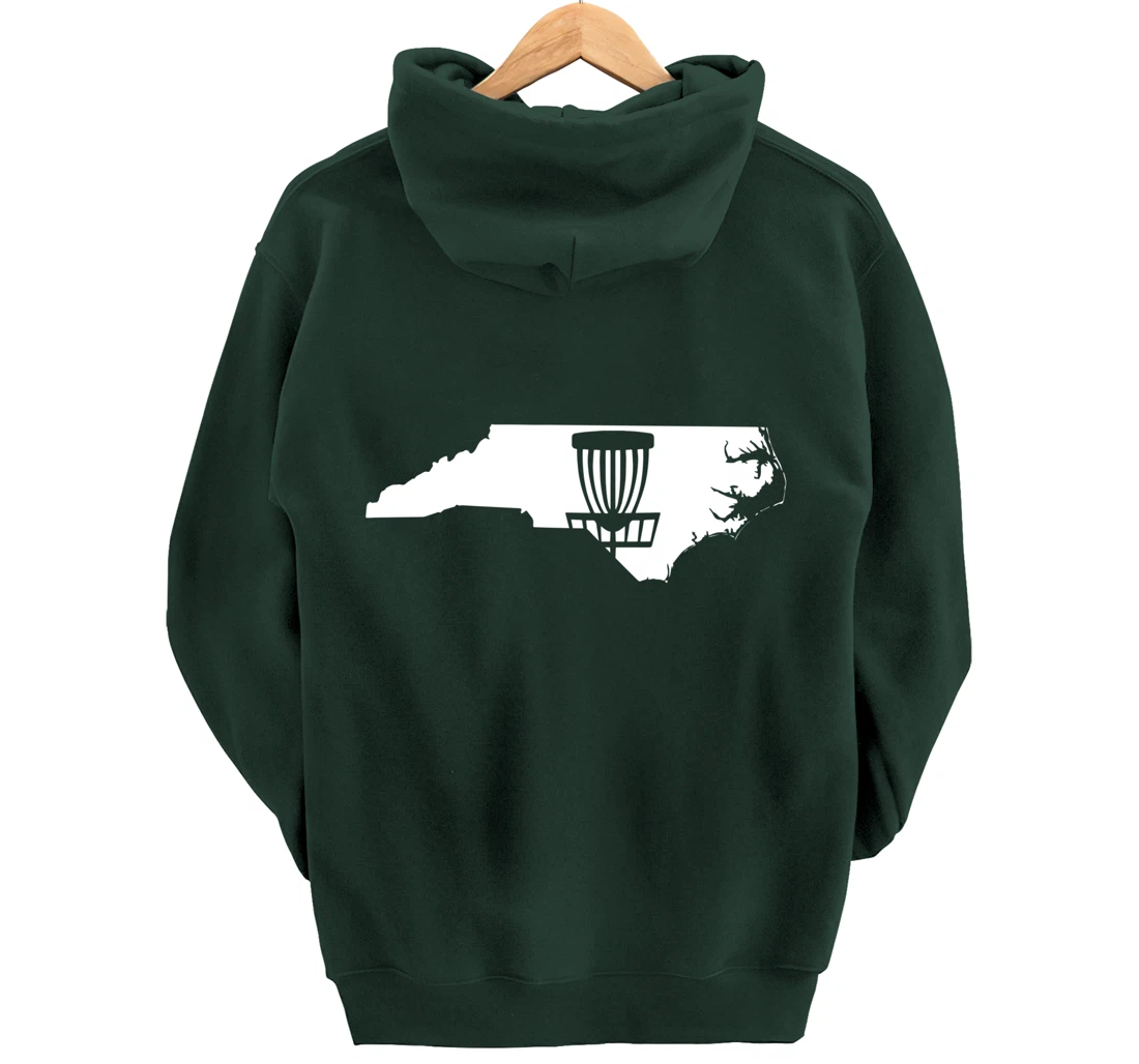 North Carolina Disc Golf State with Basket Graphic Pullover Hoodie