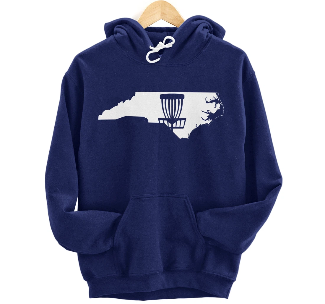 North Carolina Disc Golf State with Basket Graphic Pullover Hoodie
