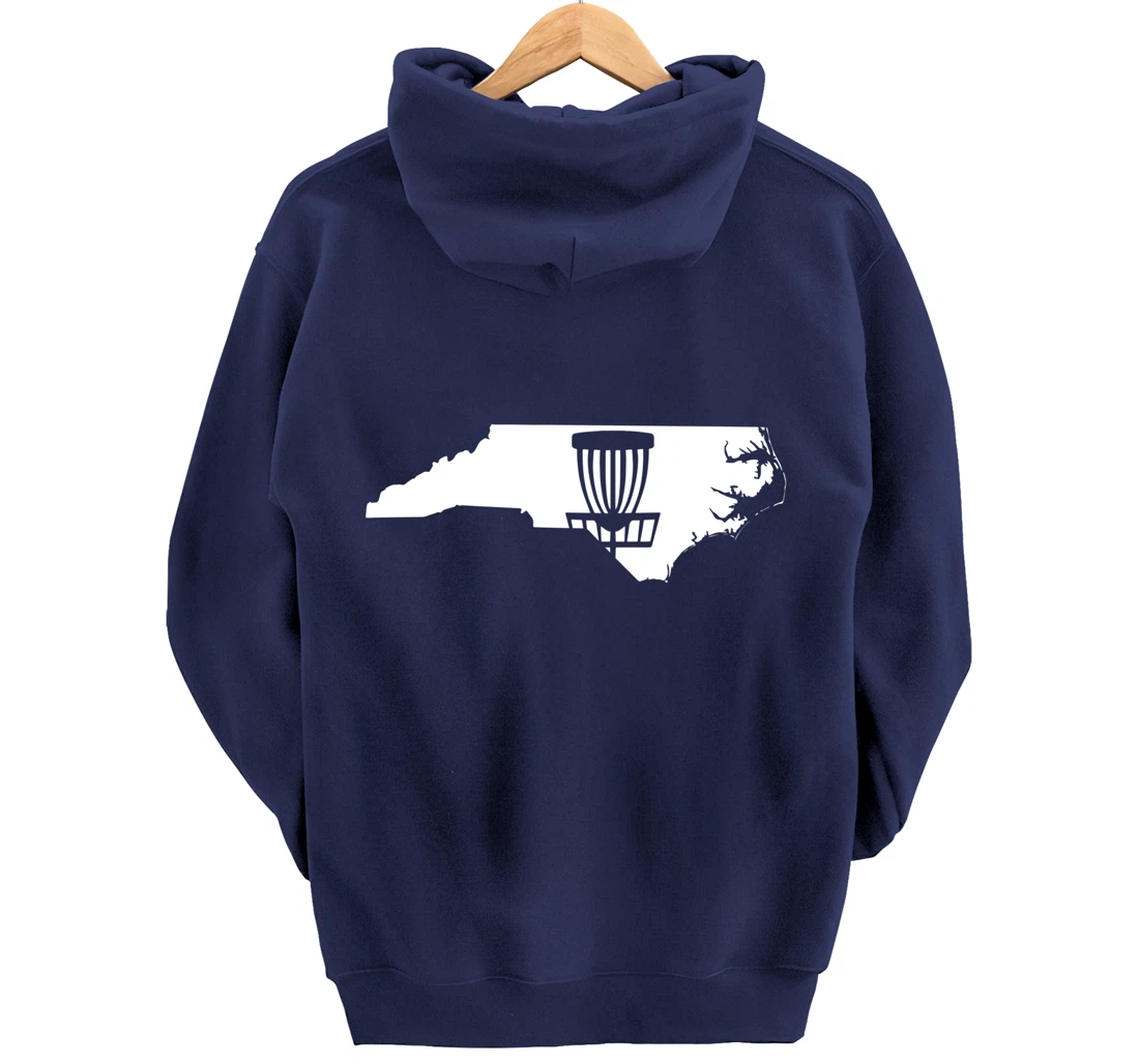 North Carolina Disc Golf State with Basket Graphic Pullover Hoodie