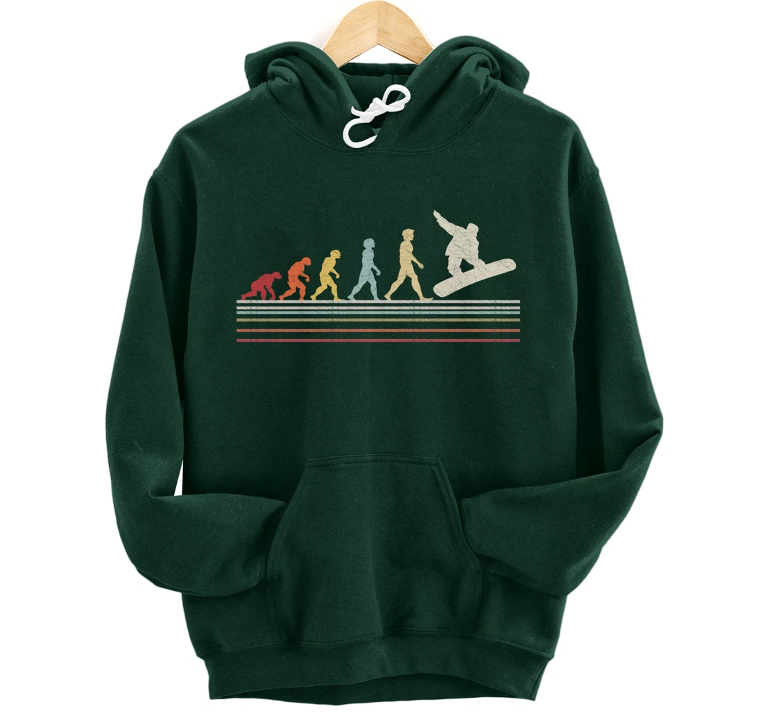 Evolution Snowboard Retro Vintage Gift for Men And Women Pullover Hoodie