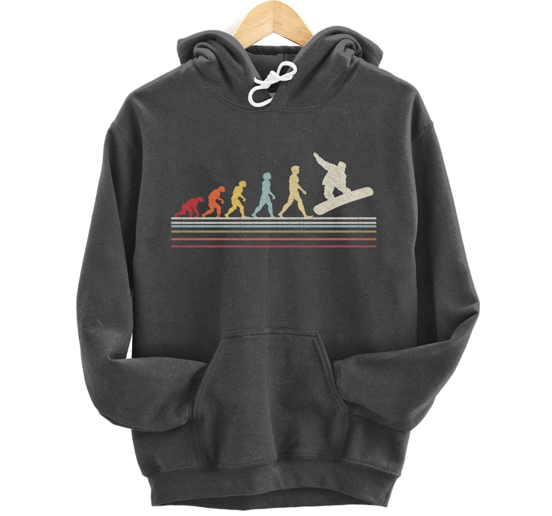 Evolution Snowboard Retro Vintage Gift for Men And Women Pullover Hoodie