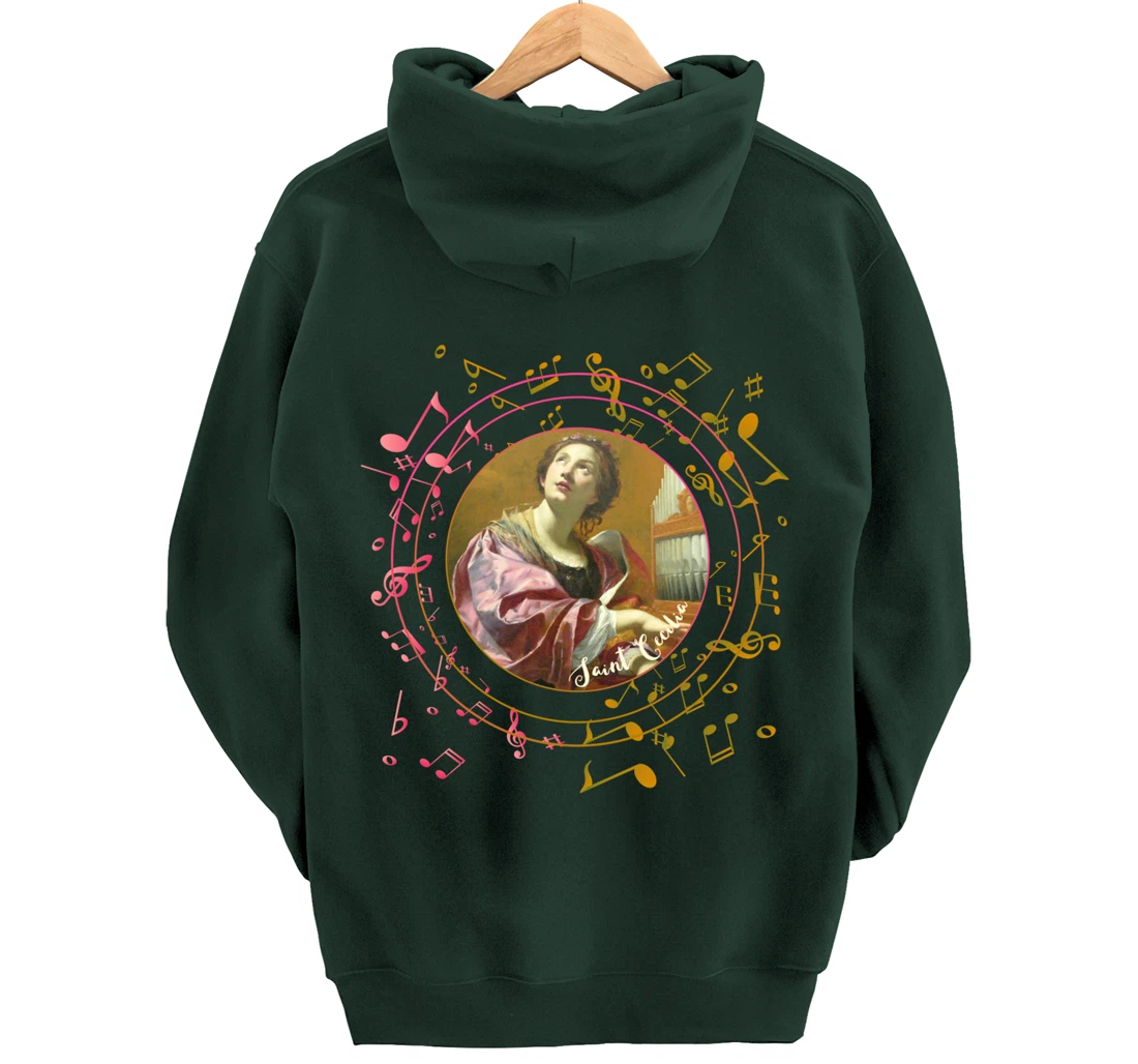 St Cecilia Patron Saint of Musicians Catholic Music Pullover Hoodie