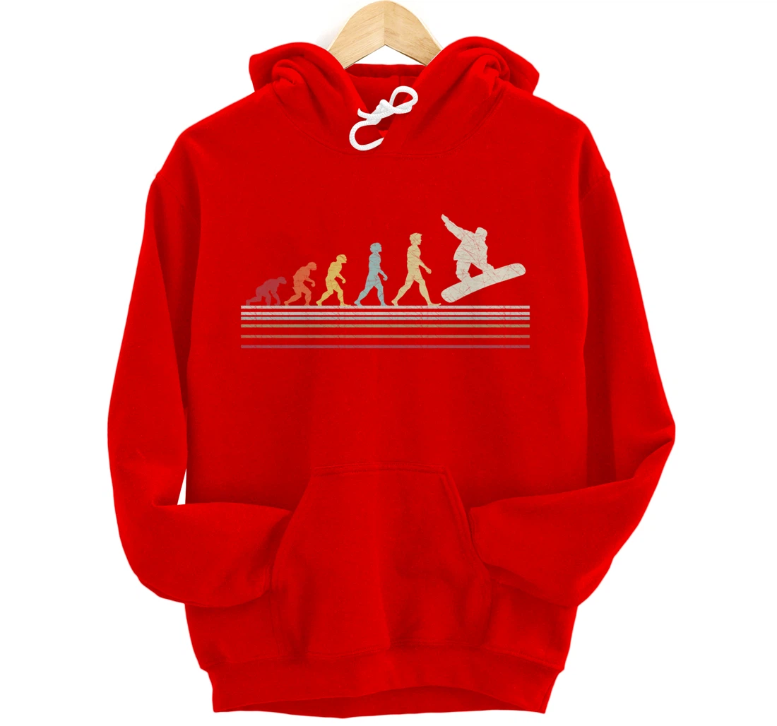 Evolution Snowboard Retro Vintage Gift for Men And Women Pullover Hoodie