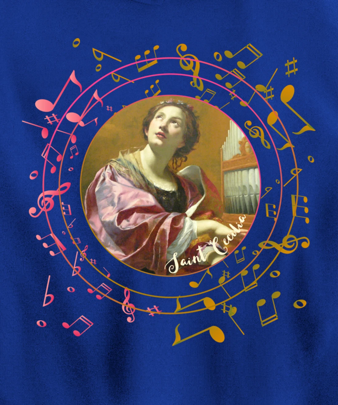 St Cecilia Patron Saint of Musicians Catholic Music Pullover Hoodie