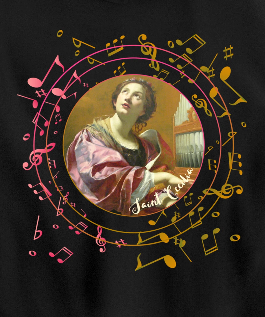 St Cecilia Patron Saint of Musicians Catholic Music Pullover Hoodie