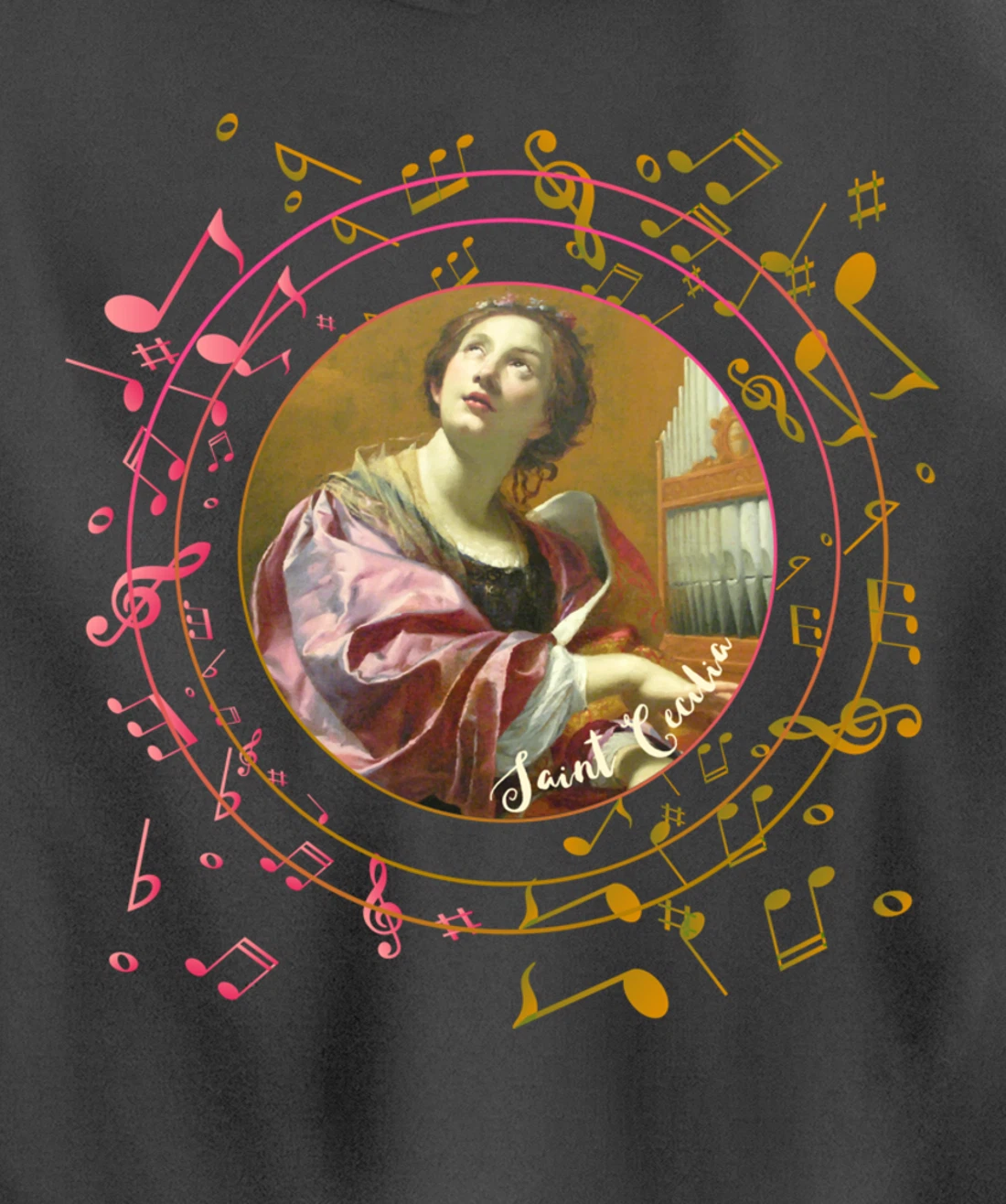 St Cecilia Patron Saint of Musicians Catholic Music Pullover Hoodie