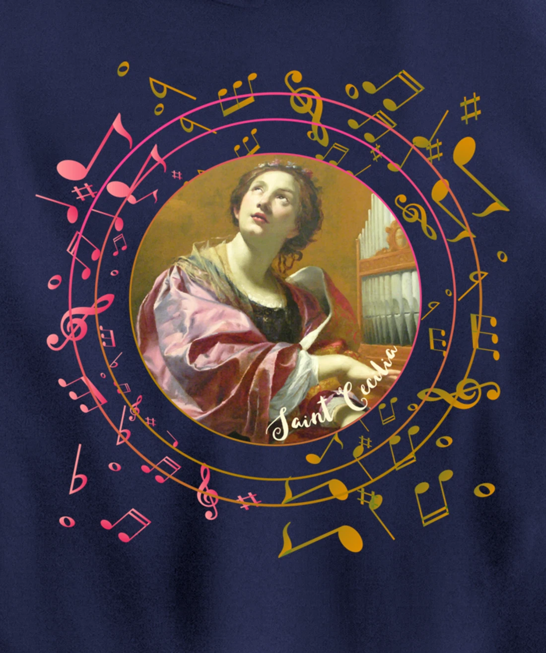 St Cecilia Patron Saint of Musicians Catholic Music Pullover Hoodie
