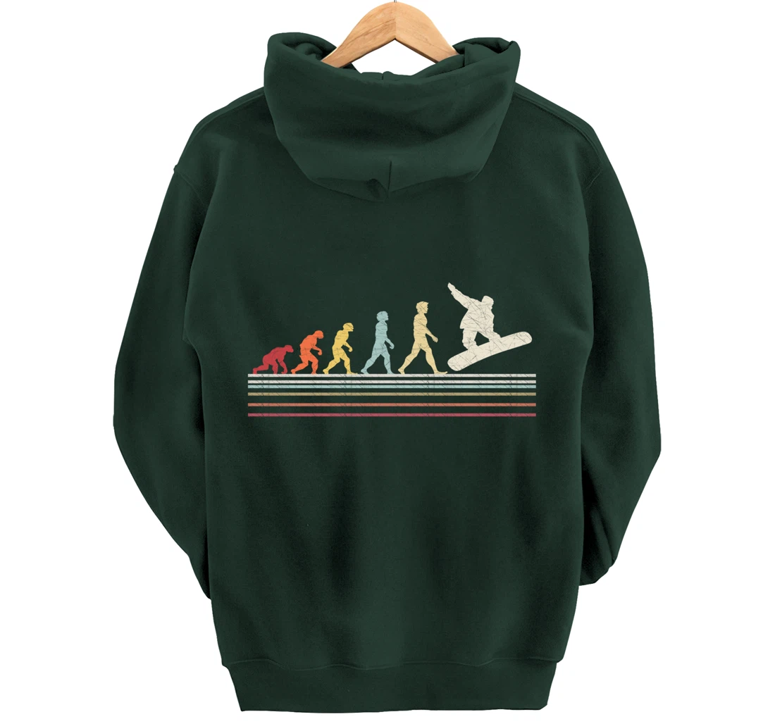 Evolution Snowboard Retro Vintage Gift for Men And Women Pullover Hoodie