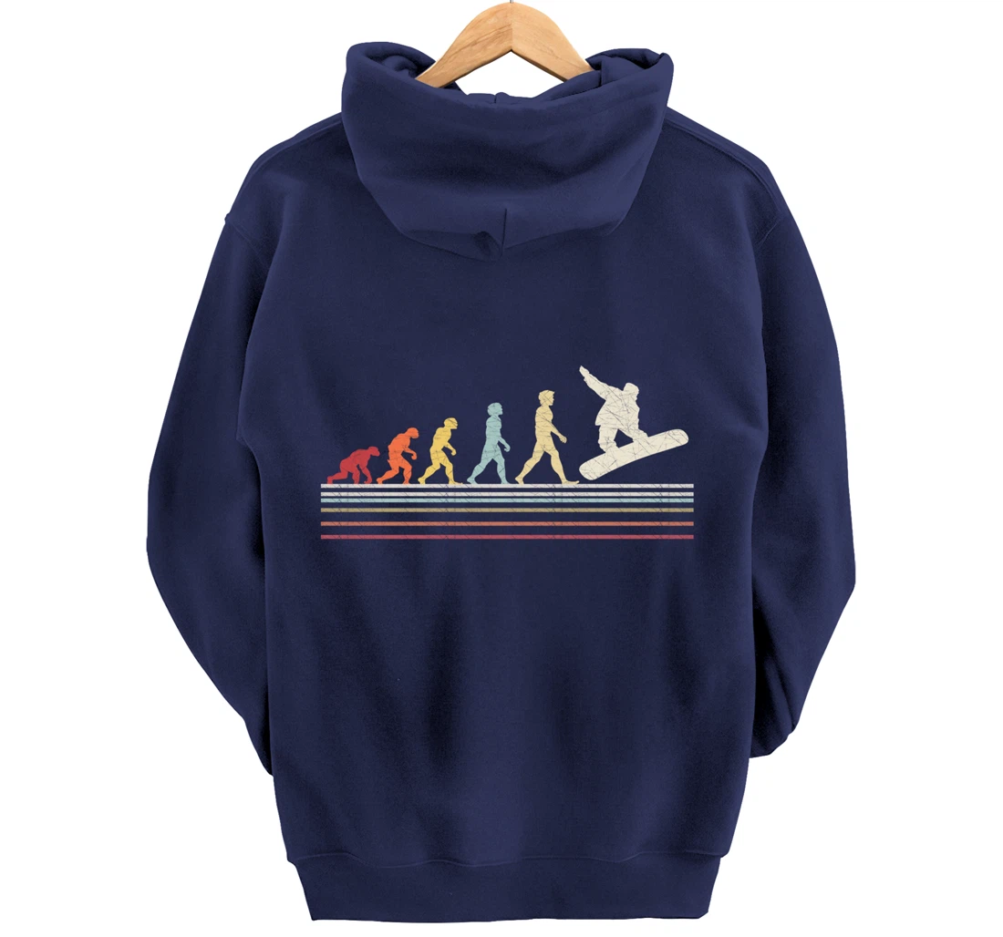 Evolution Snowboard Retro Vintage Gift for Men And Women Pullover Hoodie