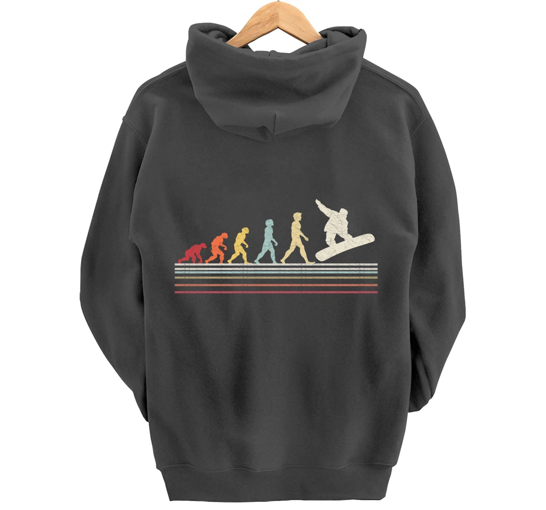 Evolution Snowboard Retro Vintage Gift for Men And Women Pullover Hoodie