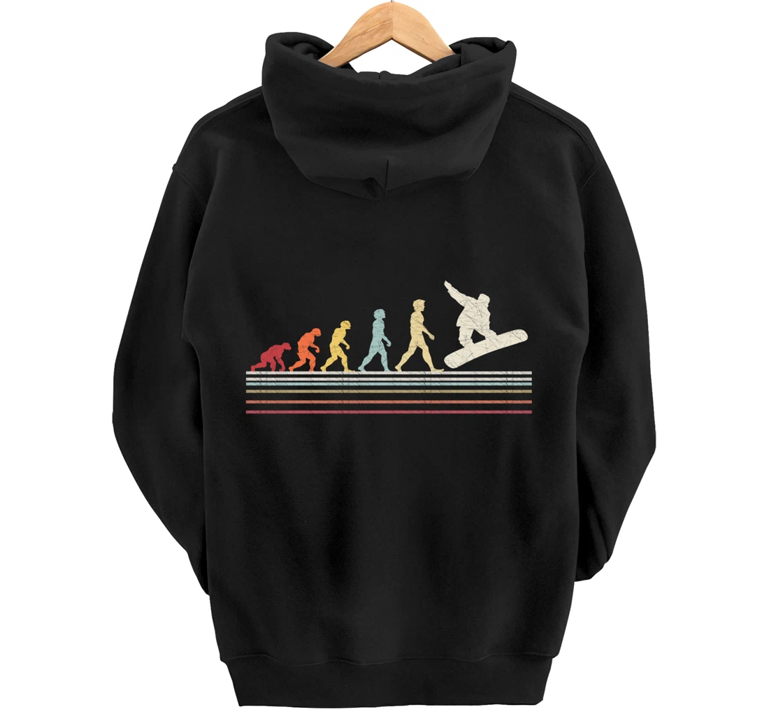 Evolution Snowboard Retro Vintage Gift for Men And Women Pullover Hoodie