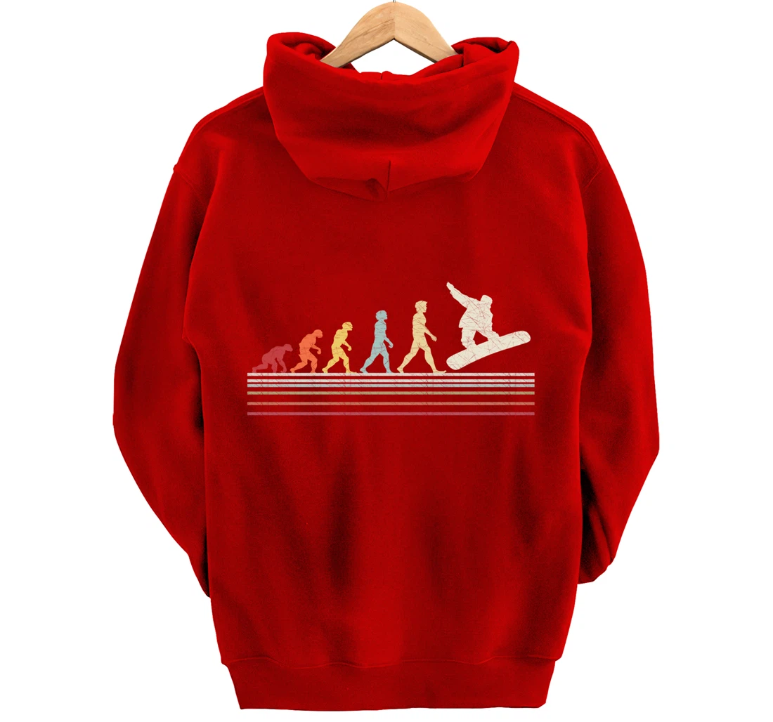 Evolution Snowboard Retro Vintage Gift for Men And Women Pullover Hoodie