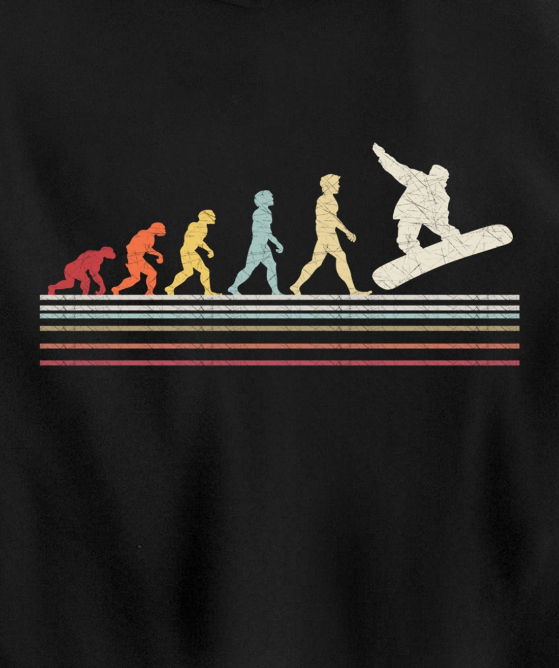 Evolution Snowboard Retro Vintage Gift for Men And Women Pullover Hoodie